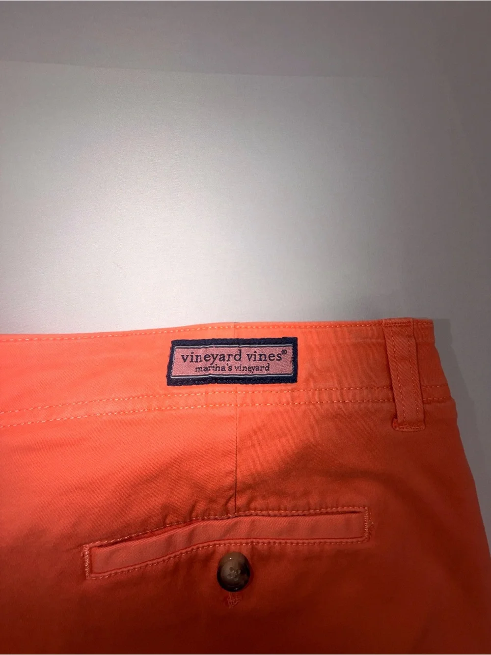 Vineyard Vines Island Shorts Men’s 32 Orange Stretch Chino 7” Inseam